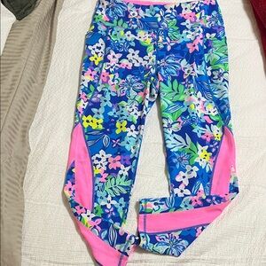 Lilly Pulitzer Vibrant Floral Leggings - Blue and Pink